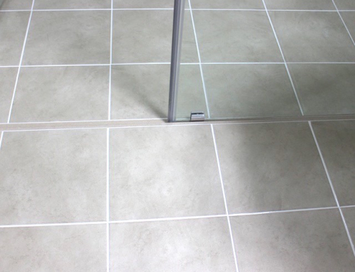 Bathroom shower booth tile grout