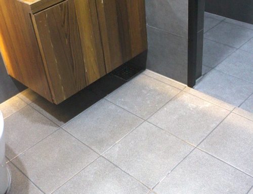 Bathroom tile floor grout